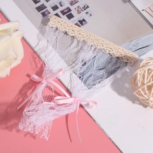 1pc Cute Dollhouse Miniatures Lattice and Lace Curtain for 1/12 Scale Dolls House Bedroom Furniture Decor Accessories