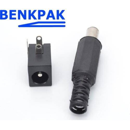 10pcs 5 kits 5.5X2.1mm DC Power Female Plug Jack + Male Plug Jack Socket Adapter Connector