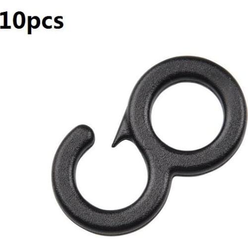 10pcs/set Clip Tail Hook Outdoor Camping Light Plastic Canopy Tarp Fixed Hook Hiking Camping Tent Accessories Tools Black