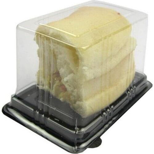 1000pcs/lot Food Grade Disposable Clear Plastic Transparent Cheese Uptake Cake Box for Pastry Bakery Dessert Shop ZA4172