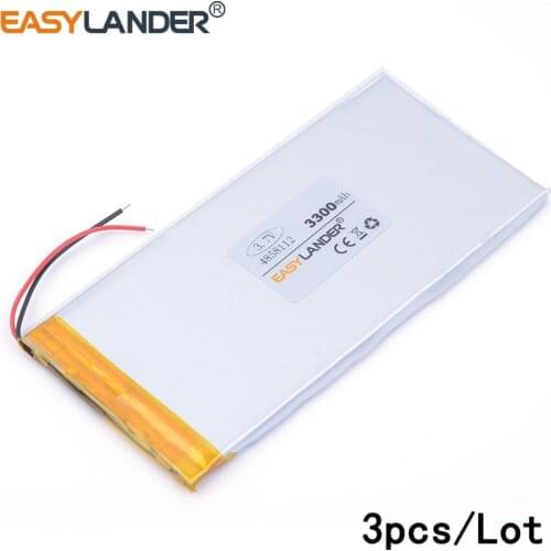 3pcs/Lot 3300mAH 4858112 lithium Li ion polymer rechargeable battery for POWER BANK tablet pc mp3 mp4 GPS cell phone speaker