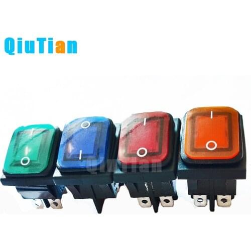 4 foot rocker power switch LED 12V 220V on off KCD4 waterproof & oil proof switch 2 position red with Lamp lights DPST for Autos