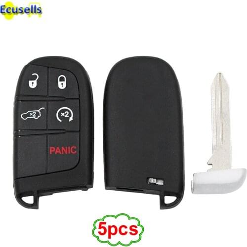 5pcs/lot Keyless 5 buttons Smart Remote Key Case for Dodge Journey Charger Dart Durango for chrysler 300 for Jeep 4+1 Buttons
