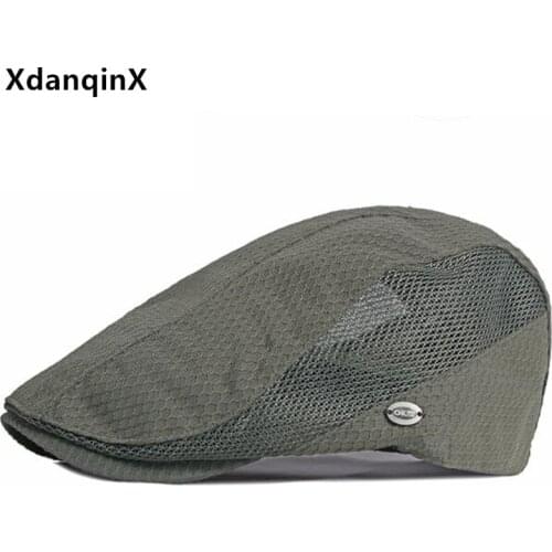 XdanqinX Summer Womens Hat Hollow Breathable Mens Berets Adjustable Size Couple Sports Caps Casual Fashion Ultra-thin Mesh Cap