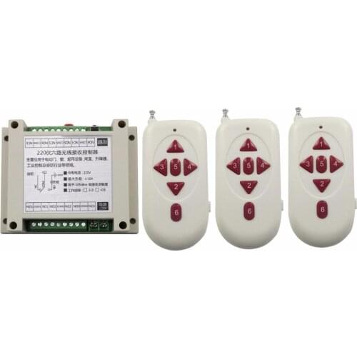 AC220V 6CH 10A Wireless RF Remote Control Switch 3*Transmitter & Receiver for Appliances Gate Garage Door window /lamp