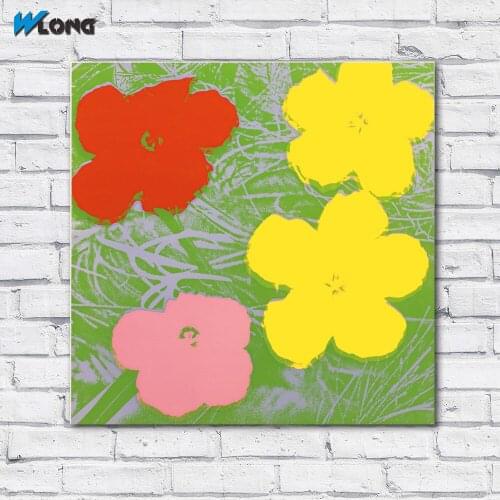 Large size Printing Oil FLOWERS by Andy Warhol colorful wall art canvas prints pictures for living room and bedroom No Frame