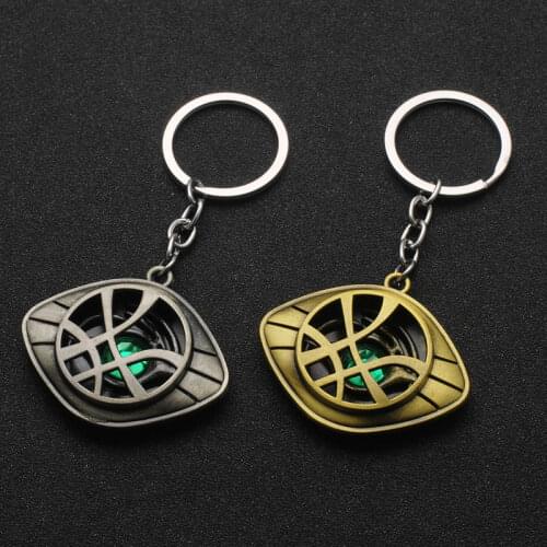 The Avengers Time Gem Keychain Metal Agamotto Eye Keyring Doctor Strange Chains Car Pendant