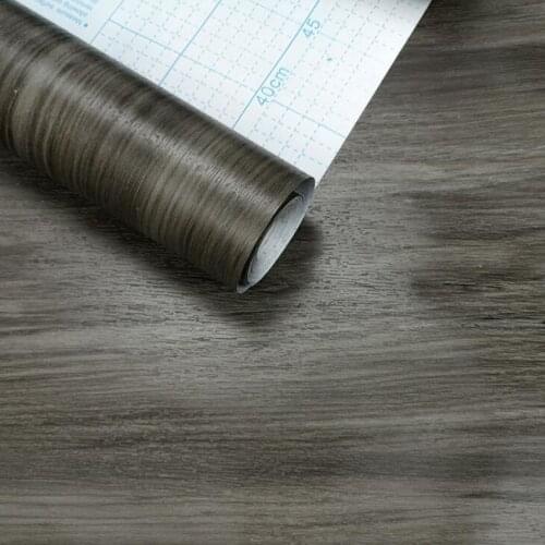 Black Silver Wood Paper Vinyl Wallpaper Bedroom Wardrobe Sticker Furniture Home Improvement Stick And Peel Self Adhesive