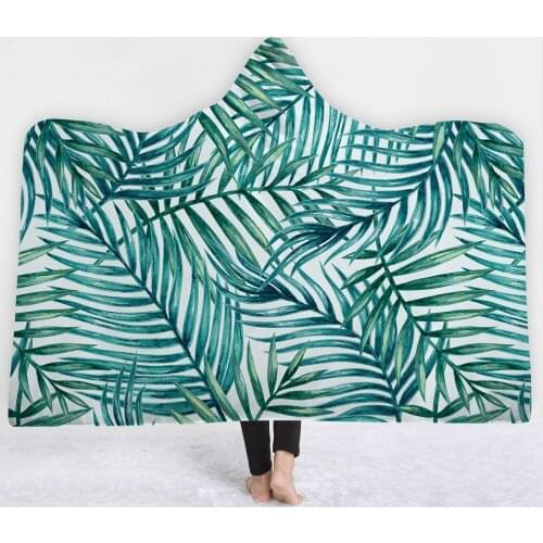 Coniferous forest new Blanket with hat keep Warm soft sofa comfortable Blanket Elegant style leaves urban modern Blanket