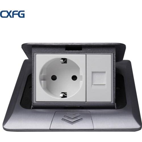 CXFG Factory-Made Aluminum Hidden Ground Sockets, Quick Pop-Up Ground Sockets, European Standard Network Computer Floor sockets