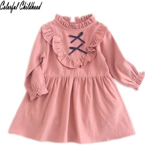 Toddler Infant Baby Bodysuit Dress Long sleeve Ruffled Collar Newborn Twin Outfits With bows Body For Baby Girl Cotton Clothes