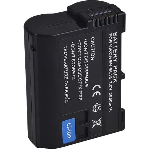 Dinto 7.0V 2550mAh Decoded Camera Battery ENEL15 EN-EL15 for Nikon V1 D500 D750 D7100 D7000 D800E D800 D600 D600E D610 D810E