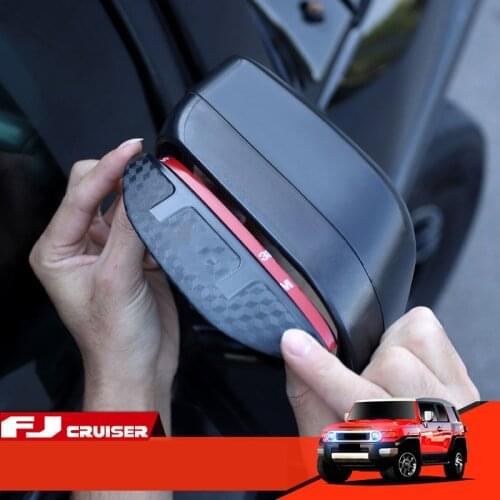 For Toyota FJ Cruiser 2007-2014 Carbon Fiber Rear View Mirror Rain Eyebrow Trim