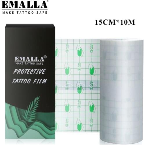 EMALLA 15CM*10M Protective Breathable Tattoo Film Tattoo Aftercare Solution Tattoo Bandage Roll Tattoo Accessories Initial Heal