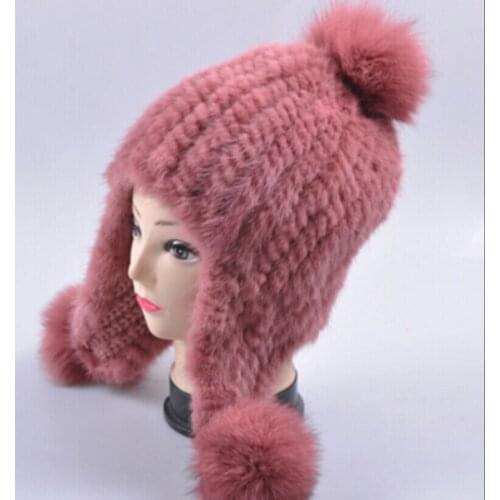 Fxfurs Women's Hats With Pompoms