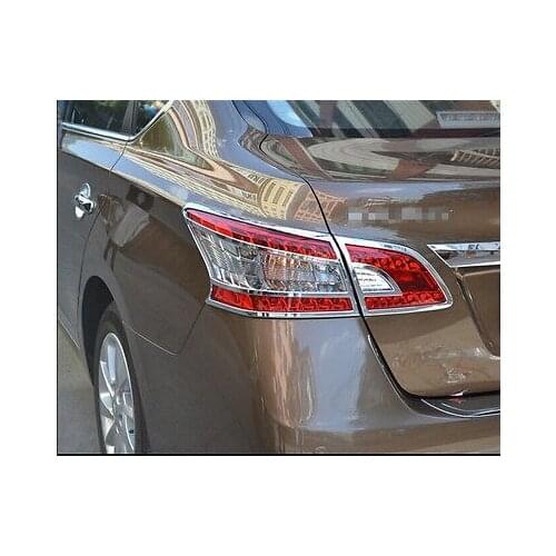 Chrome Rear Tail Light Lamp Cover Trim 4pcs For Nissan Sentra Sylphy 2012 - 2016