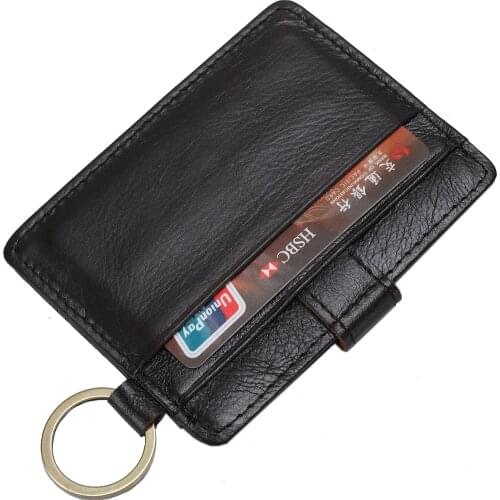 Baborry Coffee RFID Theft Protect Card Holder Genuine Leather Man Mini Credit Card Wallet Purse Men Wallet Thin Small