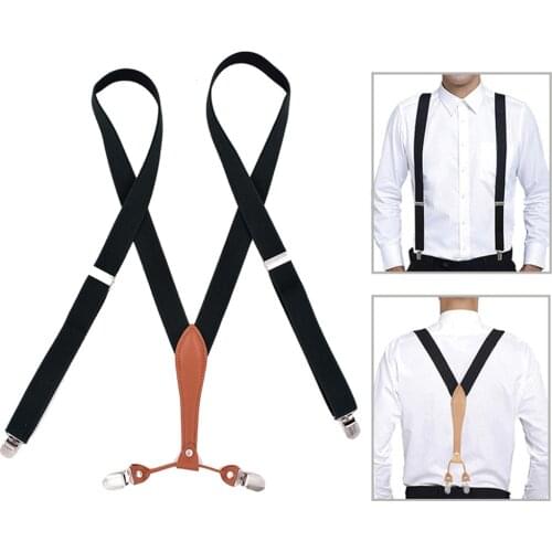 Fashion Suspenders Braces for Adult Women Men with 4 Clips X Back Wedding Party Mens Suspender Brace Tirantes Hombre Bretelles