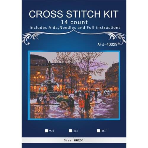11/14/16/18/27 Cross stitch Set Lovely Counted Cross Stitch Kit Walking in street embroidery dim DMC ANCHOR