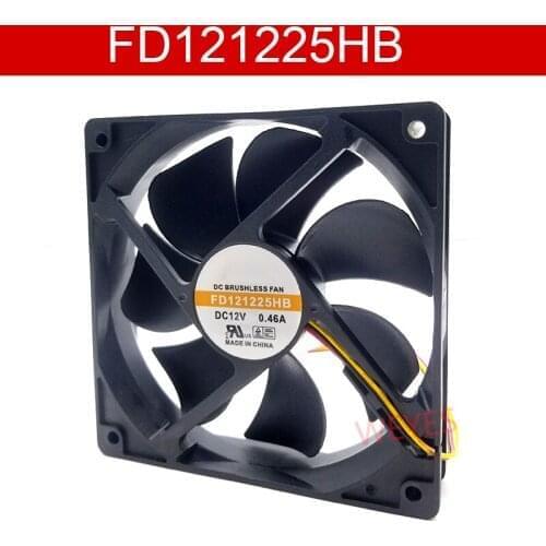 Genuine For FD121225HB 12V 0.46A 12CM 12025 120*120*25MM 3 wire cooling fan