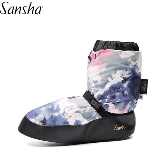 Sansha New Adult Water-Proof Printed Ballet Warm Up Booties Secure Fit Indoor Outdoor For Studio Men Women Girls Dancer WOOR