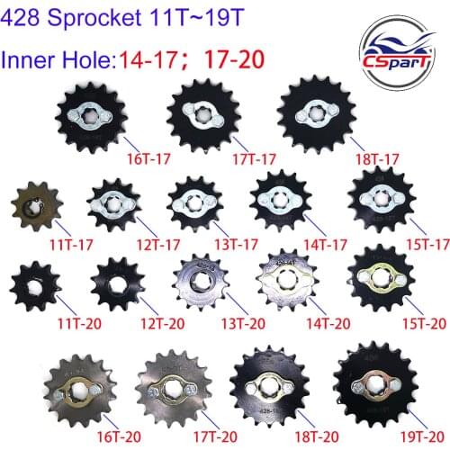 11T 12T 13T 14T 15T 16T 17T 18T Tooth 428 17MM Front Engine Sprocket For Honda Lifan ZongShen ATV Quad Dirt bike Buggy