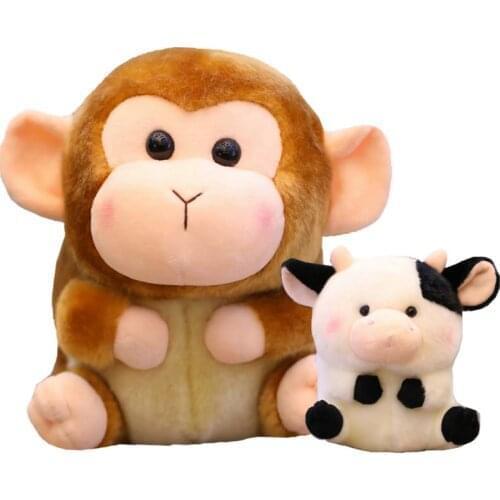 Cute ball Shape Animals Plush Toy Monkey Cow Huskys Owl walrus Seal Plush doll Kids Soft Toys Birthday Gift for Children Present