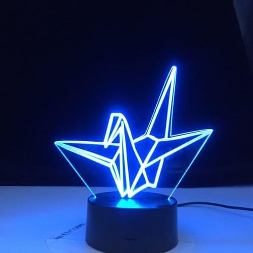 Paper Crane Gift Kids Night Lamp Touch Sensor Colorful Battery Powered Nightlight for Home Decoration Led Night Light