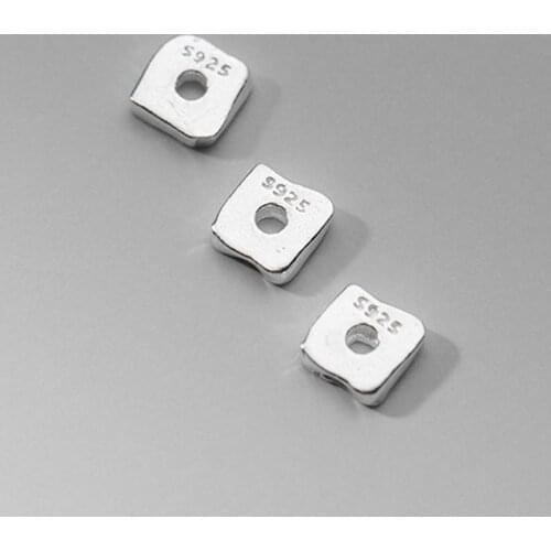 2pcs/lot 925 Sterling Silver Irregular Shim Beads Spacers 5mm S925 Silver Separation Bracelet Spacer Diy Jewelry Accessories