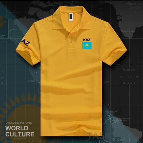Kazakhstan polo shirts men short sleeve white brands printed for country 2017 cotton nation team flag new Kazakh KZ Kazakhstani