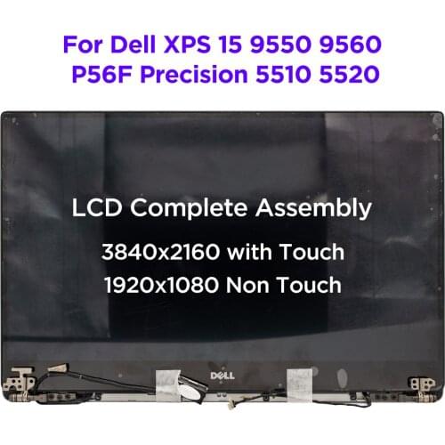 New 15.6" Dell XPS 15 9550 9560 P56F LCD Touch Screen Complete Assembly Precision 5510 5520 LCD Display UHD 3840x2160 1920x1080