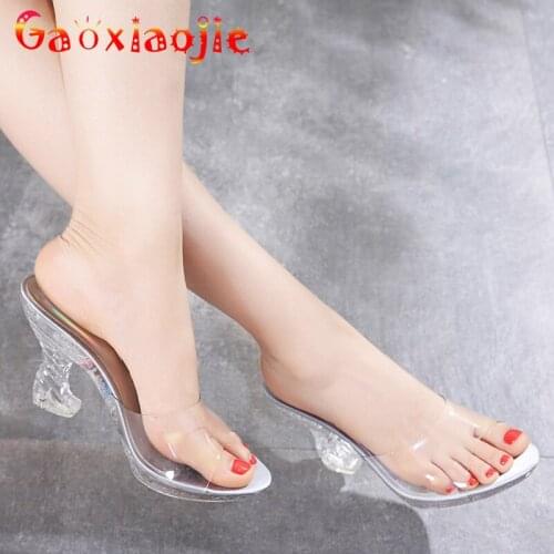 Women Slides 2019 Slippers Platform Sandals Summer Bling Beach Slides Flip Flops Comfortable Strange Style High Heel Shoes