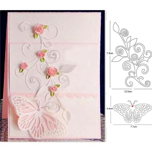 Customize dies Lace Butterfly Branches Metal Cutting Dies Scrapbooking dies wedding Card Making DIY Embossing Die Cut Craft dies