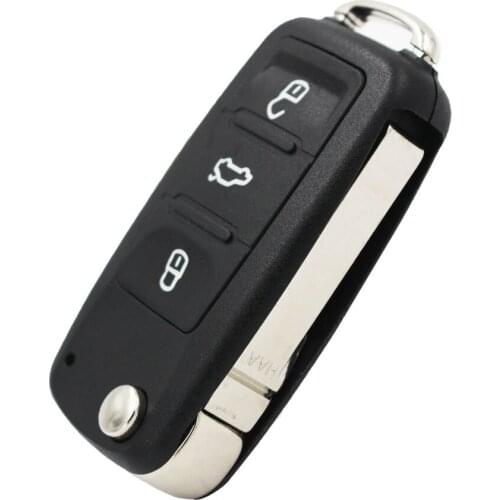 3 Button Folding Flip Remote Car Key Shell Case for Volkswagen Polo Golf MK6 Tiguan T-ouareg 202AD 202H 202Q 753AB Uncut Blade