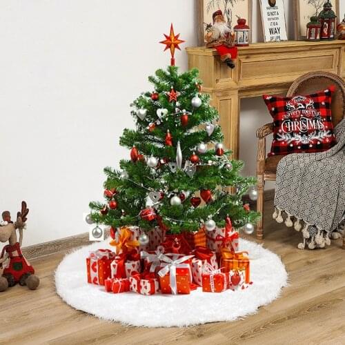 Christmas Tree Skirt Plush Faux Fur Carpet New Year 2022 Christmas Tree Decorations Christmas Decorations for Home Navidad 2021