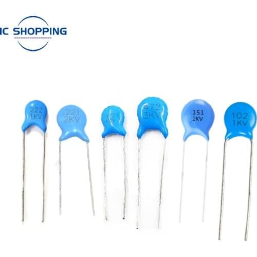 50PCS 1000V High Voltage Ceramic Capacitor 1KV 2KV 3KV 101K 151K 221K 331K 471K 561K 681K 821K 102M 152M 222M 332M 472M 103M