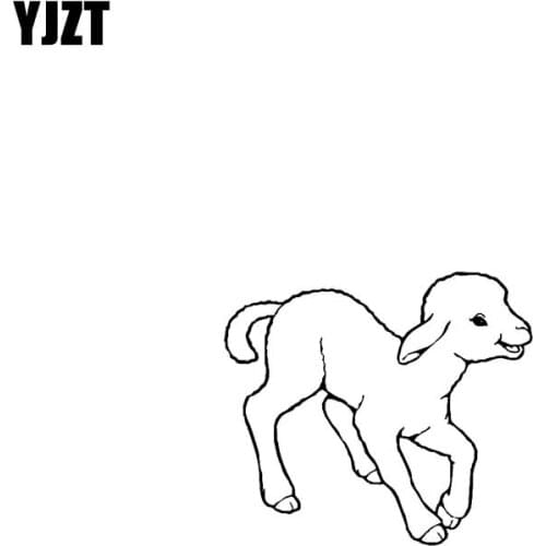 YJZT 12.7CM*11.2CM Jesus Small Sheep Vinyl Motorbike Creative Sticker Decals Black/Silver C13-000314