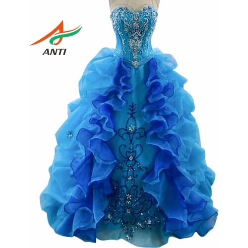 ANTI Puffy Princess Popular Debutante Gown Royal Blue Quinceanera Dresses Cheap Quinceanera Gowns Sweet 16 Dresses For 15 Years
