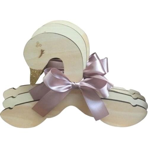 4pcs Sweet Swan Bow Baby Kids Room Nursery Wooden Coat Clothes Hook Hanger