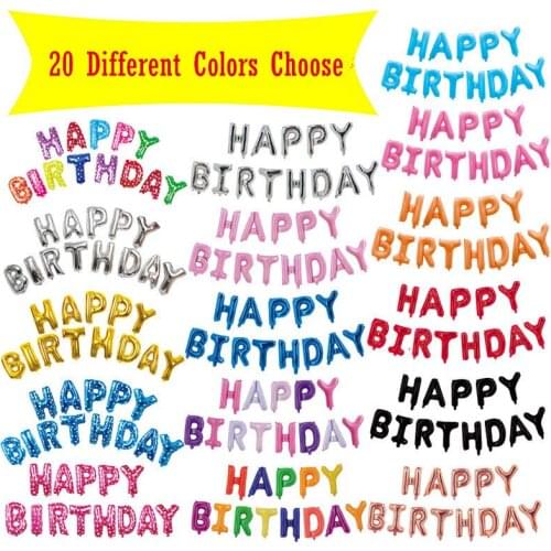 13pcs Happy Birthday Balloons Rose Gold Foil Baby Shower Boy Girl Happy Birthday Decoration Red Black Happy Birthday Balloon Set