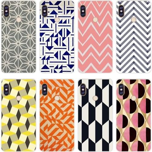 44 Marine chevron zigag pattern dark blue Soft Silicone Tpu Cover phone Case for xiaomi redmi 6 pro 5 plus note 6 pro 4 4x mi 8