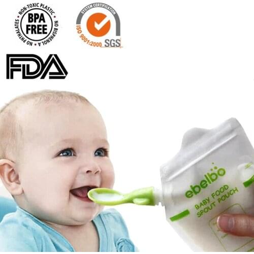 5/10/50 pcs Reusable Baby Food Spout Pouch Container Baby Food Maker Fresh Fruit Distributor Infant Storage Squeeze Food Station