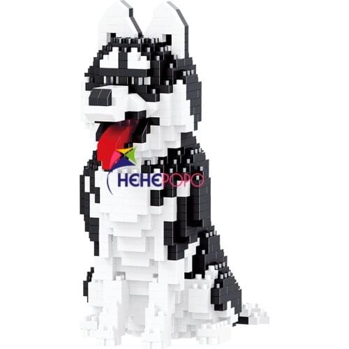 753pcs 18240 Husky Block Dog Model Mini Bricks Diamond Building Blocks Pet Mini Bricks Figures Blocks Small Building Block