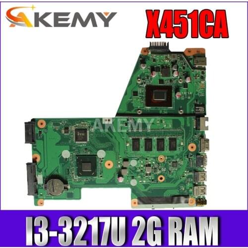 Akemy Laptop motherboard For Asus X451CA F451 F451C X451CA Mainboard REV.2.1 HM77 SR0N9 I3-3217U With 2G RAM GMA HD 3000