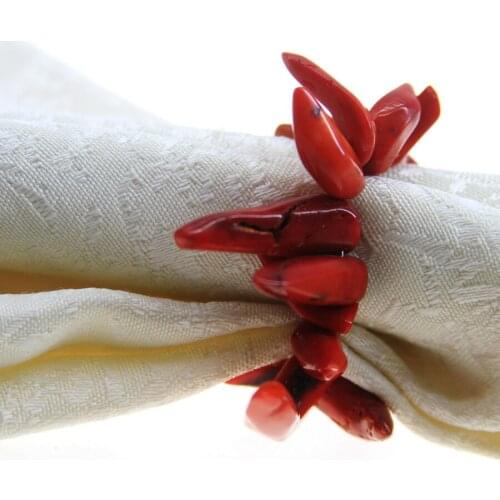 Free shipping napkin ring natual coral napkin holder in red color 6 pcs