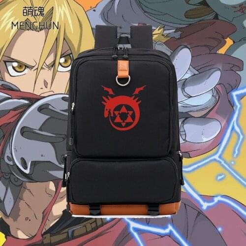 Full metal Alchemist emblem print backpack anime fans nylon casual high capacity backpack cartoon backpack