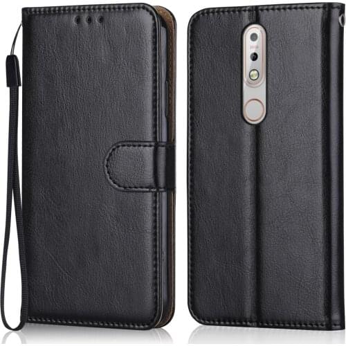 Folio Luxury Leather Case for On NOKIA 7.1 TA-1100, TA-1097, TA-1085, TA-1095, TA-1096 Wallet Flip Case Phone Bag With Strap