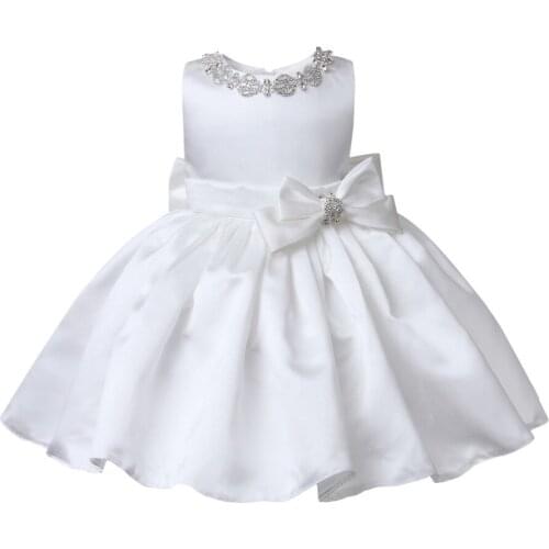 Baby Girl Dress Baptism Dresses for Girls Beaded Big Bow 1st year birthday party wedding Christening baby infant clothing bebes