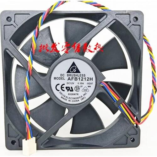 For Delta AFB1212H DC 12V 0.8A 0.35A 12025 double ball fan 4-wire PWM speed regulation 120x120x25mm