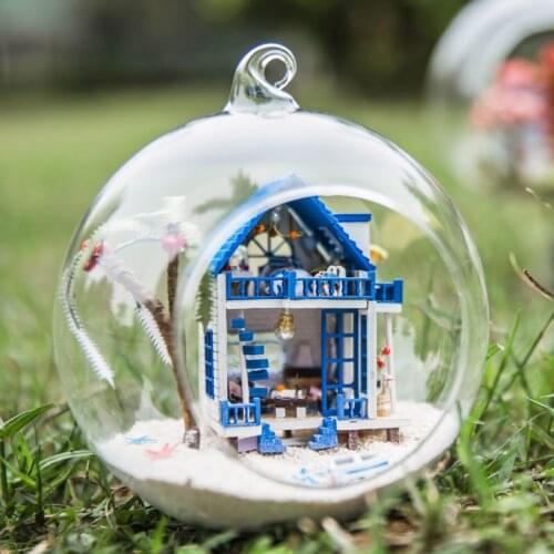 Mini Romantic Aegean DIY Sound Controlled Glass Ball LED Lamp Toy Assembly Model Craft Toy Gift
